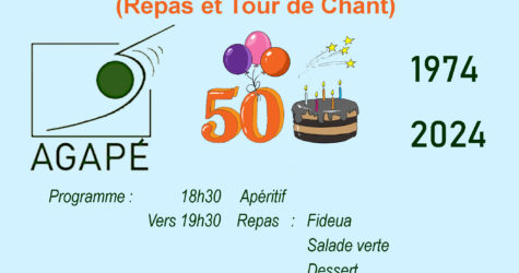 Soirée Festive pour les 50 ans d’Agapè