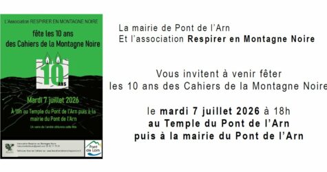 Les 10 ans des cahiers de la Montagne Noire